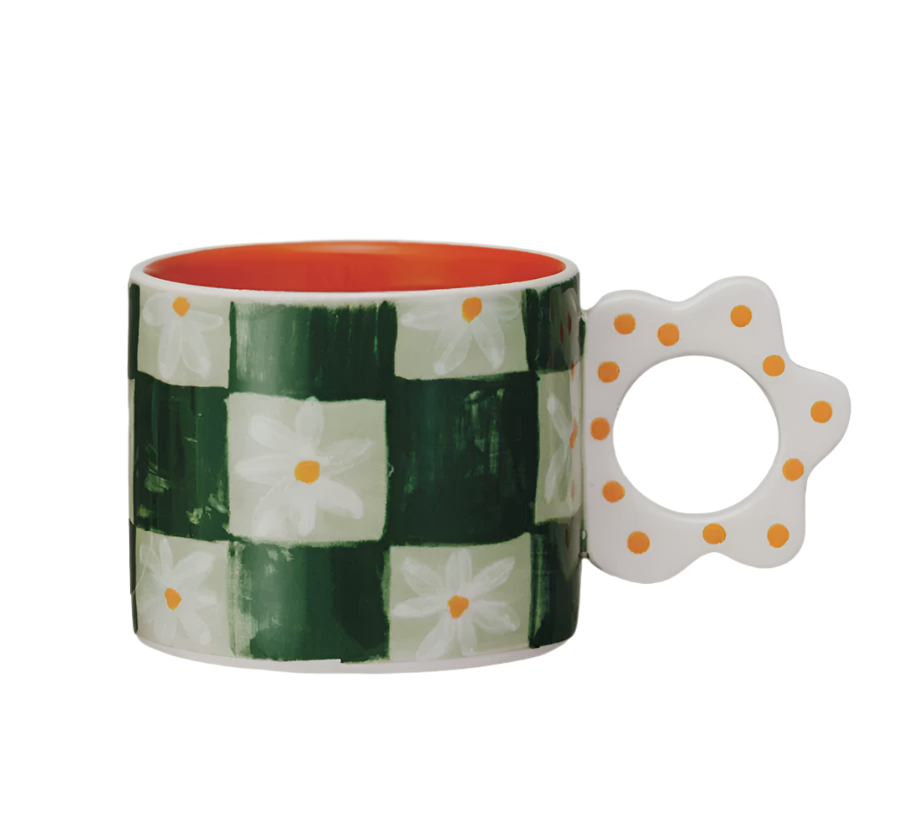 Floral Mug with Flower Handle